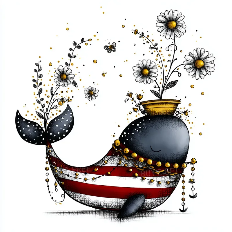 Daisy And Gold Whimsical Striped Animals