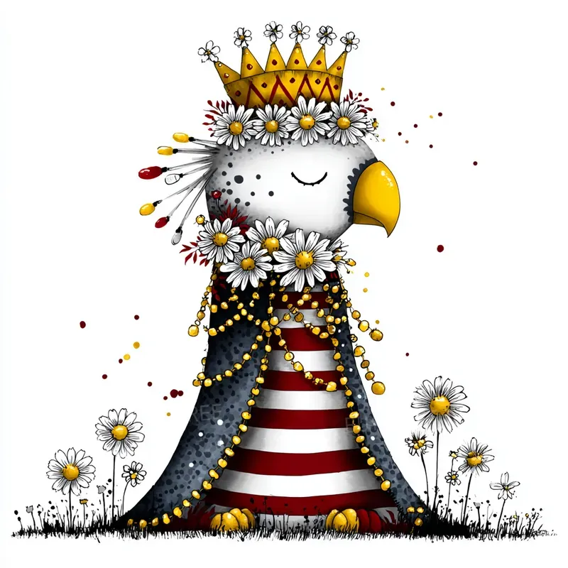 Daisy And Gold Whimsical Striped Animals