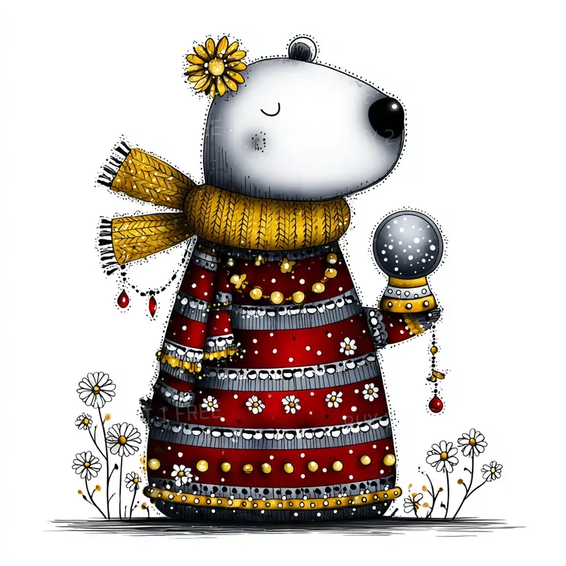 Daisy And Gold Whimsical Striped Animals