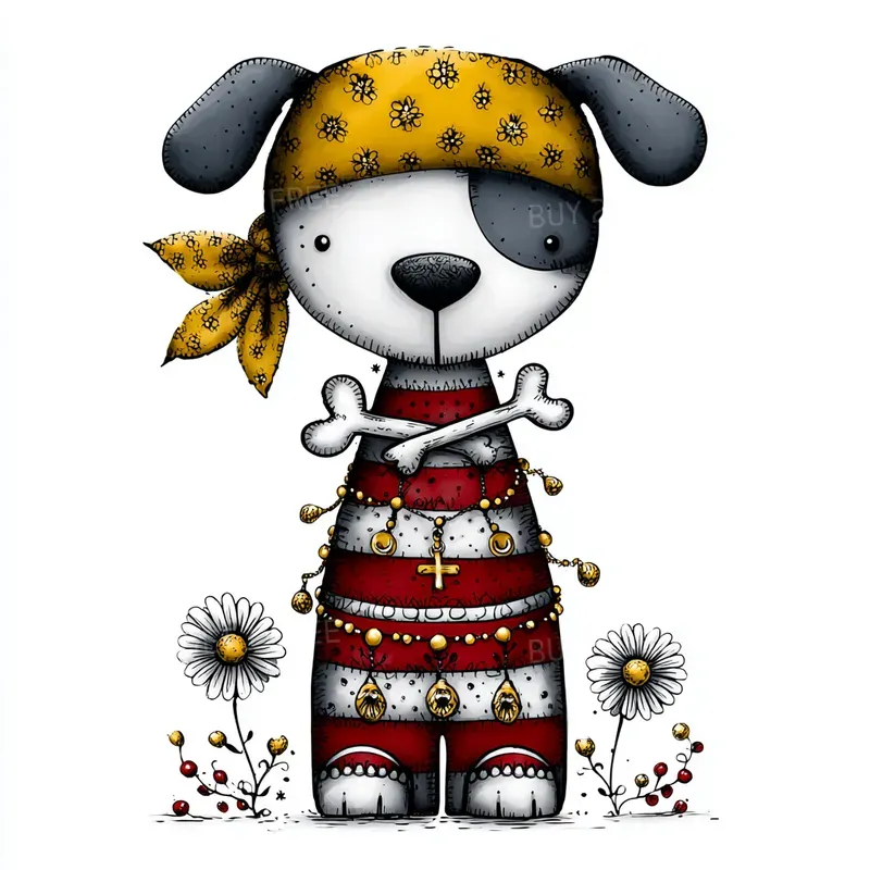 Daisy And Gold Whimsical Striped Animals