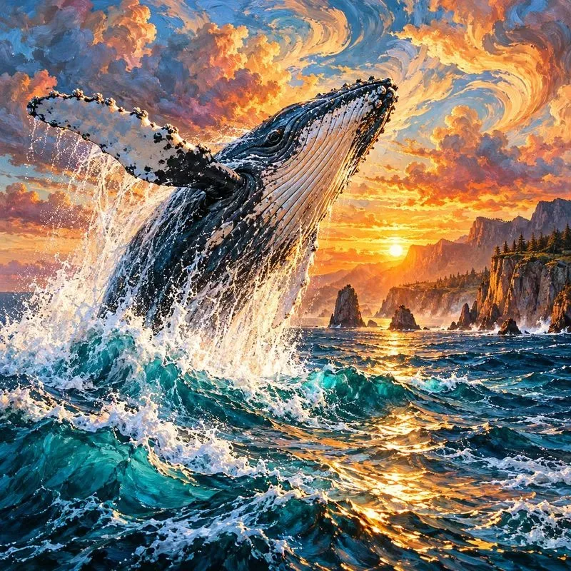 Swirling Expressionist Animal Art