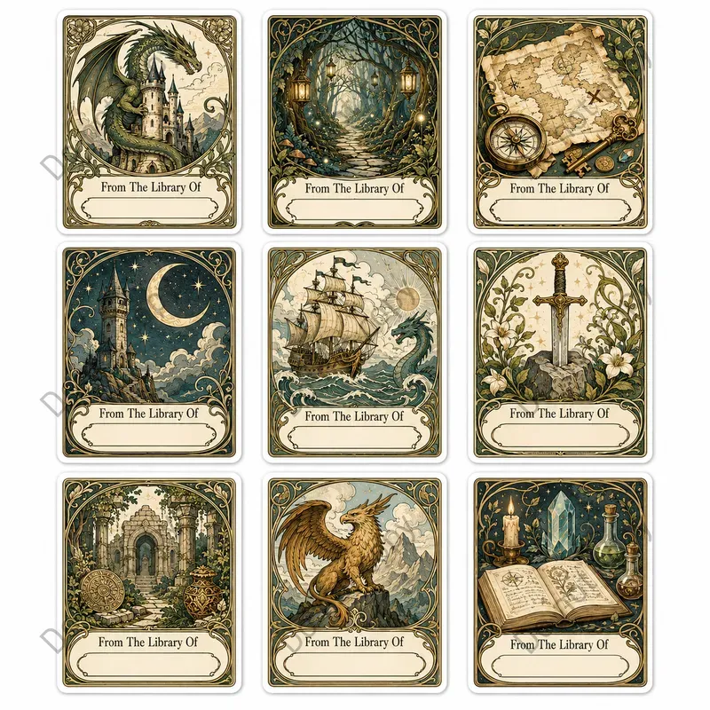 Ex Libris Bookplate Sticker Sets