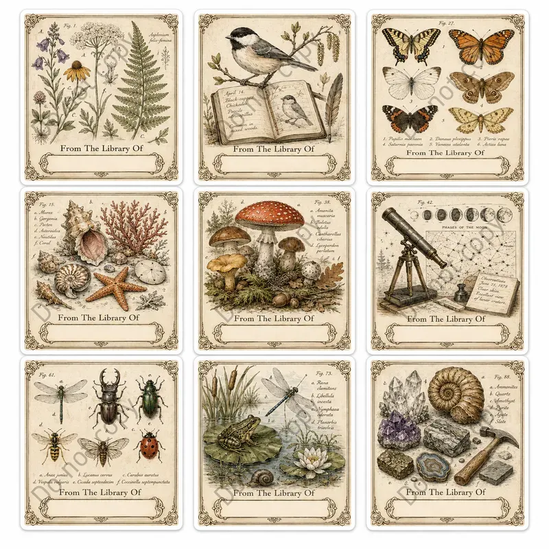 Ex Libris Bookplate Sticker Sets