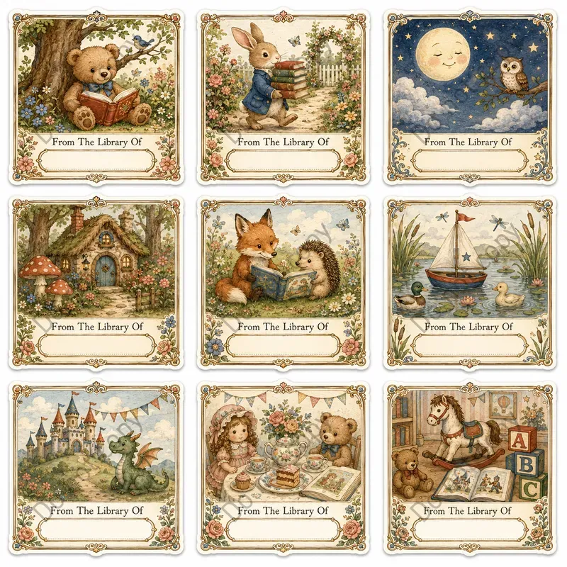 Ex Libris Bookplate Sticker Sets