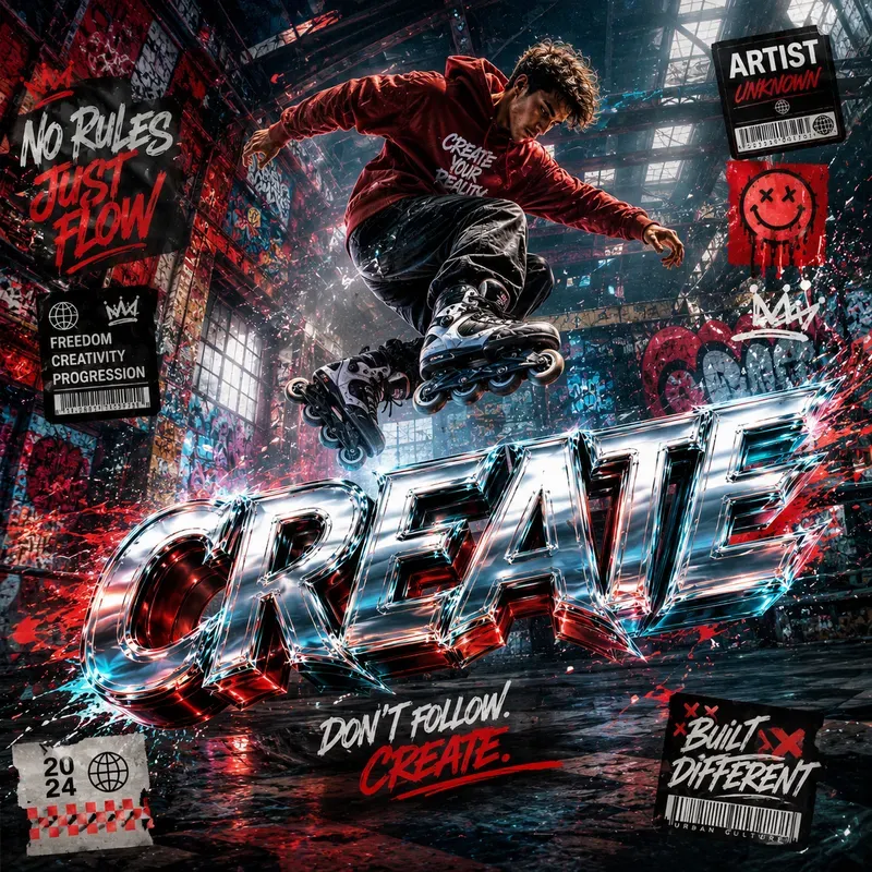 Urban Chrome Graffiti Posters