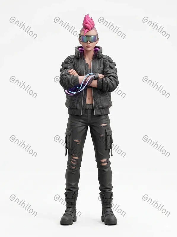 Straight Front View Character 3D Models