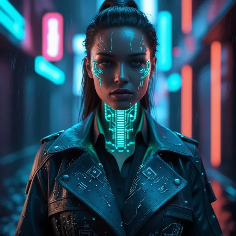Neon Rebel Cyberpunk Character Portraits