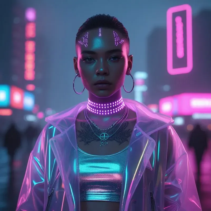 Neon Rebel Cyberpunk Character Portraits