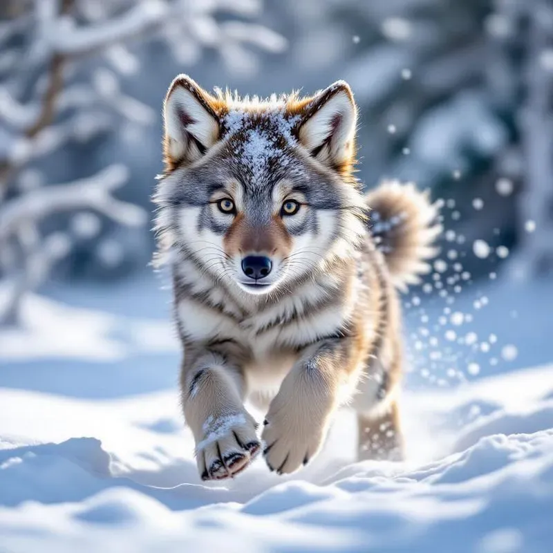 Photorealistic 3D Snow Cubs Art