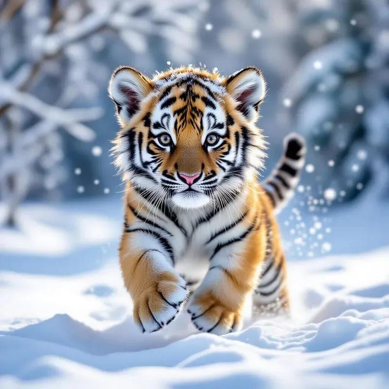 Photorealistic 3D Snow Cubs Art