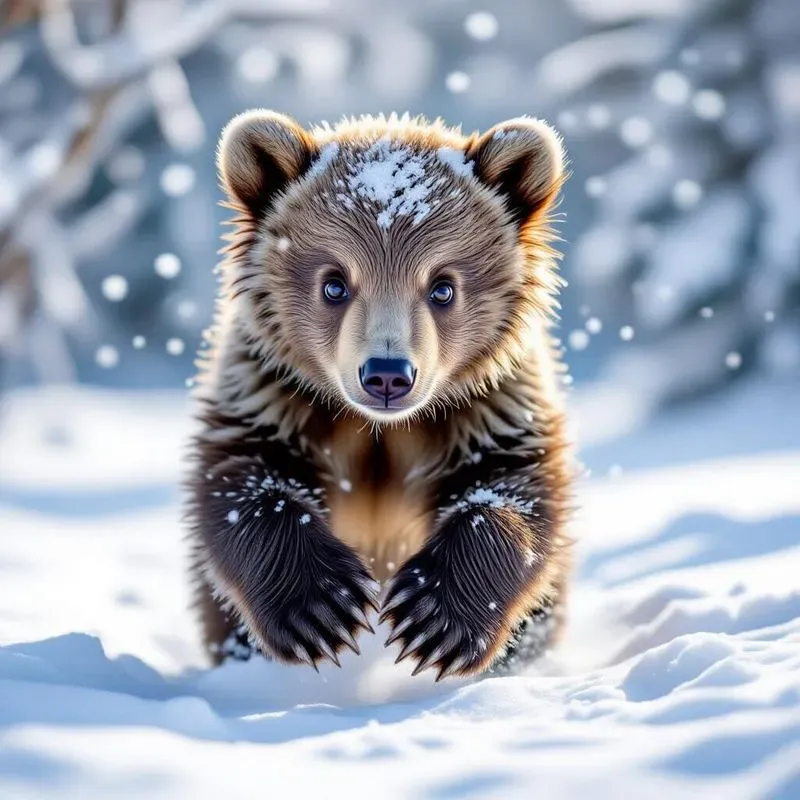 Photorealistic 3D Snow Cubs Art