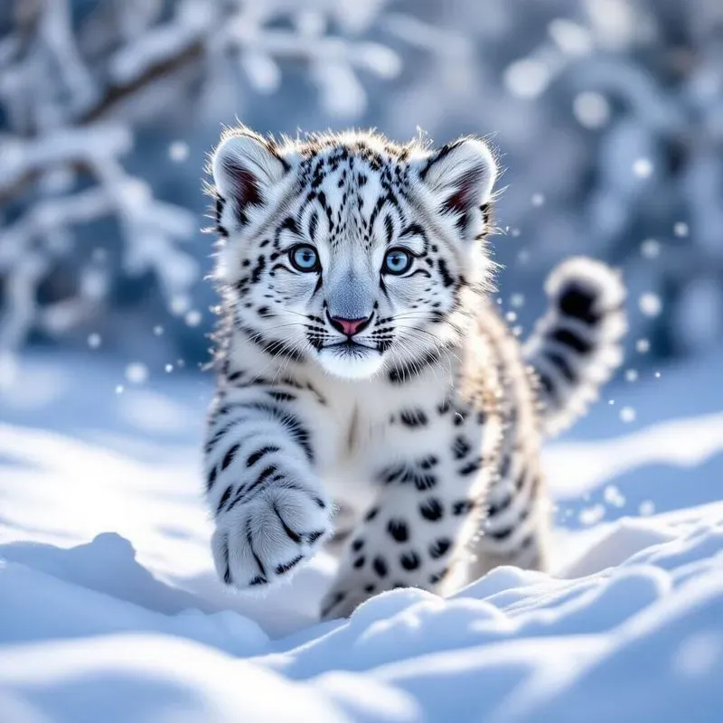 Photorealistic 3D Snow Cubs Art