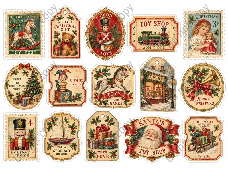 Victorian Christmas Journal Stickers