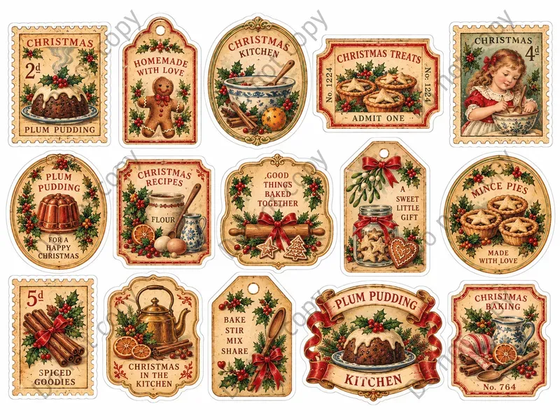 Victorian Christmas Journal Stickers