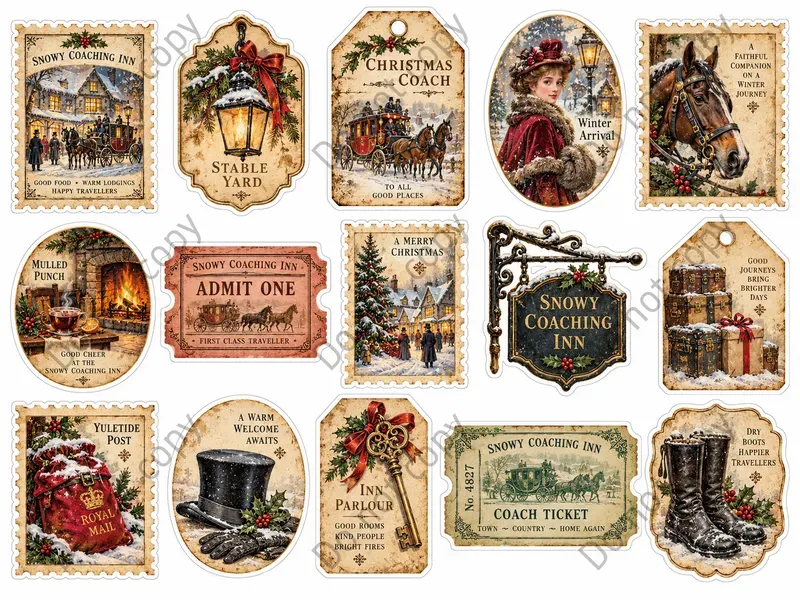 Victorian Christmas Journal Stickers
