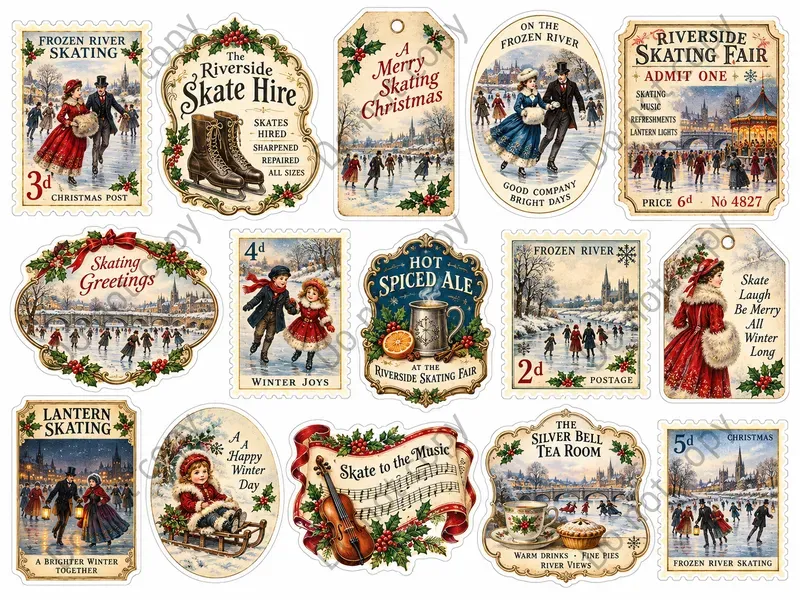 Victorian Christmas Journal Stickers