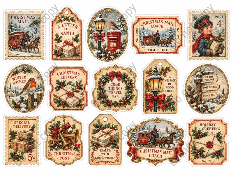 Victorian Christmas Journal Stickers