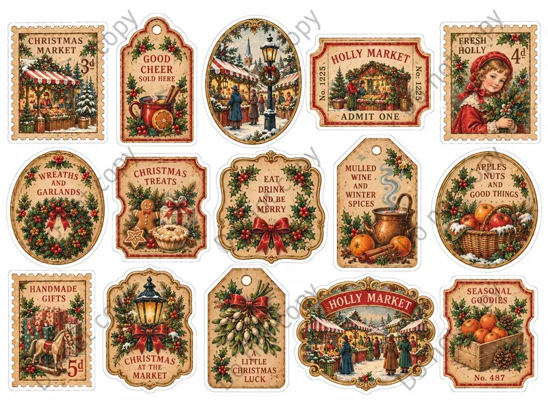 Victorian Christmas Journal Stickers