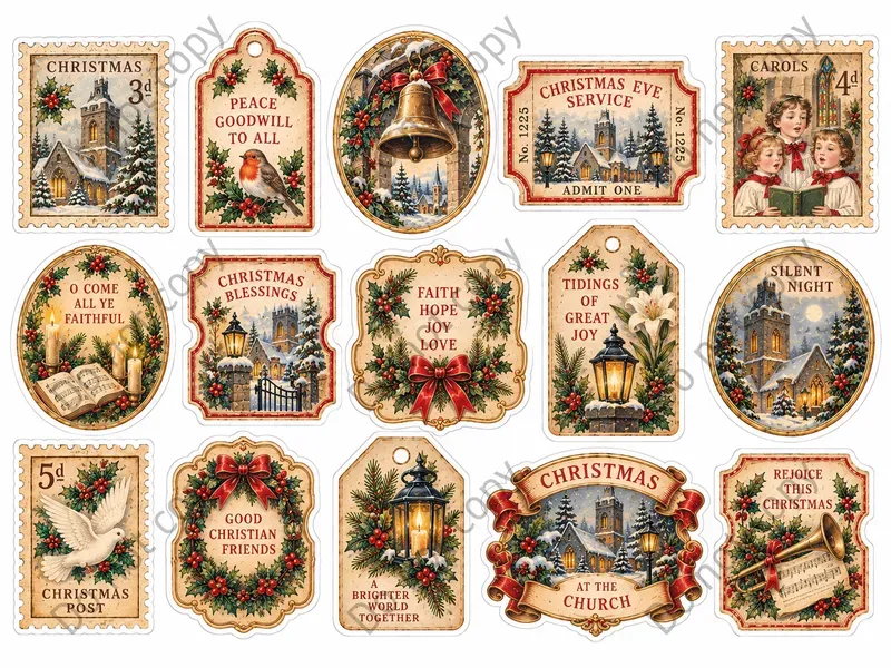Victorian Christmas Journal Stickers