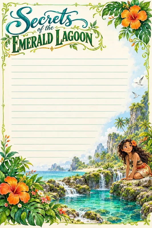 Tropical Island Story Writing Pages