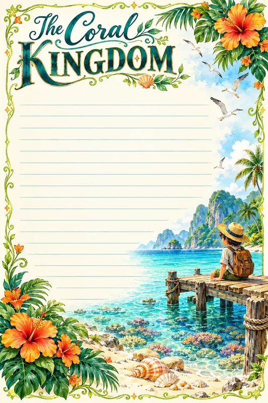 Tropical Island Story Writing Pages