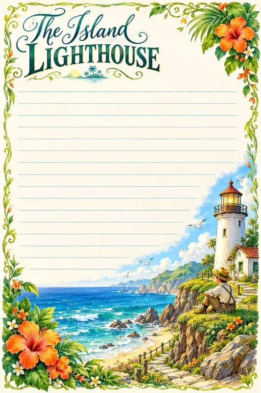 Tropical Island Story Writing Pages