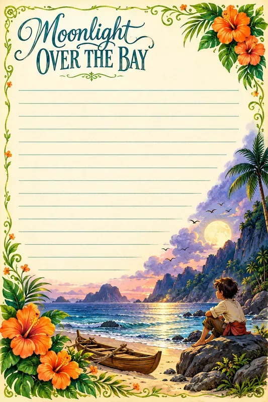 Tropical Island Story Writing Pages