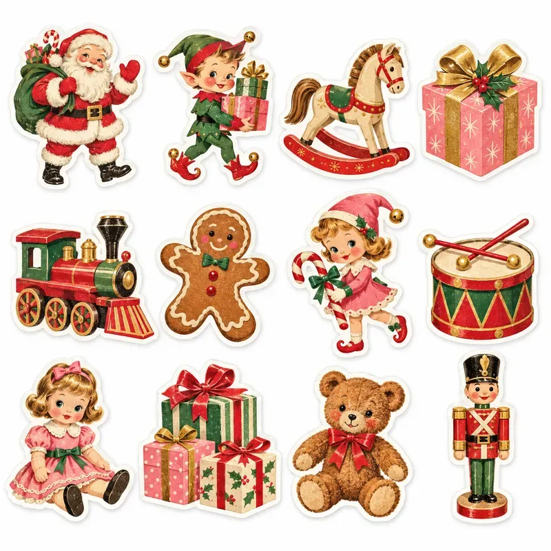 Vintage Christmas Sticker Sheets
