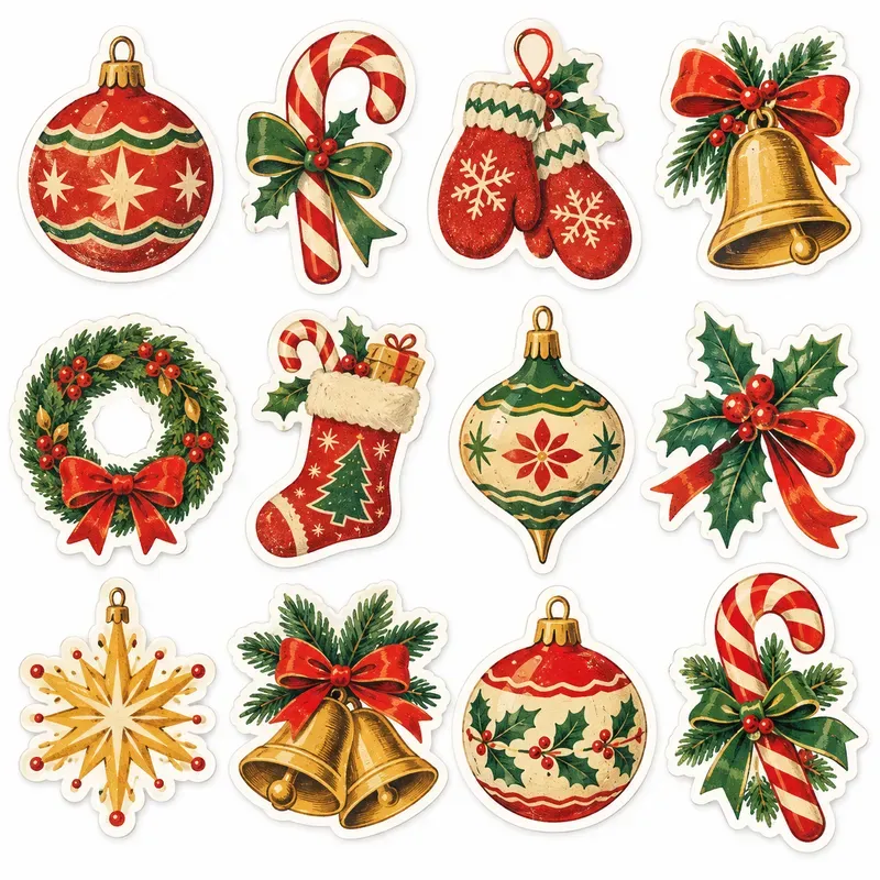 Vintage Christmas Sticker Sheets