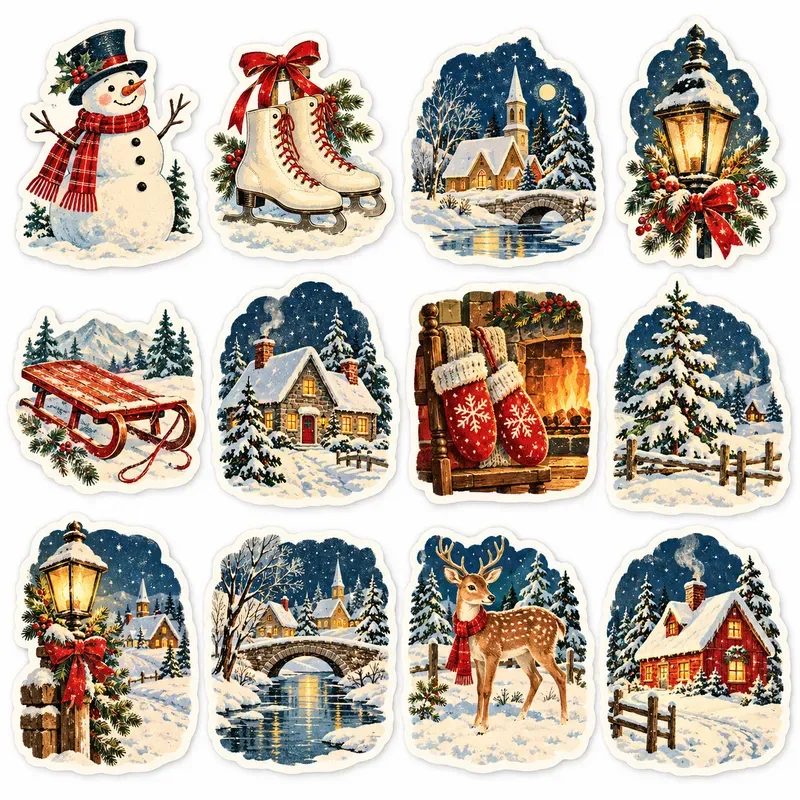 Vintage Christmas Sticker Sheets