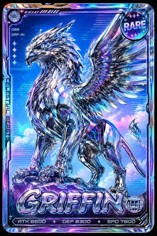 Holographic Y2k Chrome Trading Cards