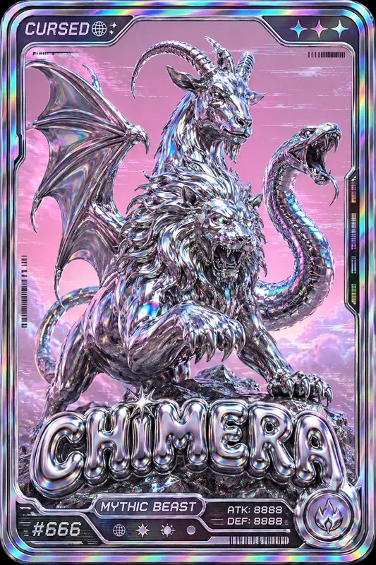 Holographic Y2k Chrome Trading Cards