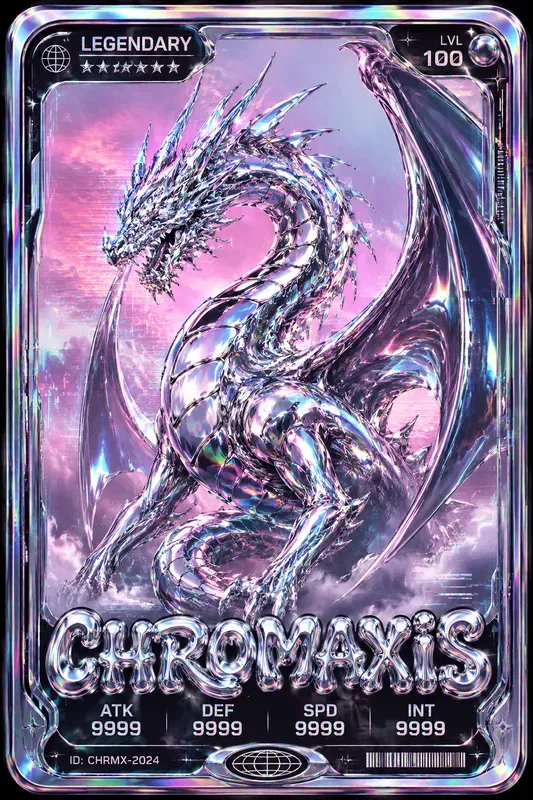 Holographic Y2k Chrome Trading Cards