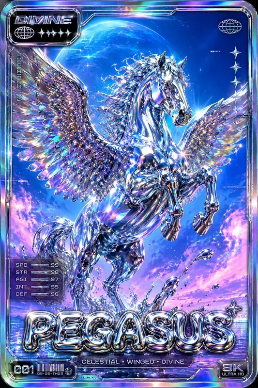 Holographic Y2k Chrome Trading Cards