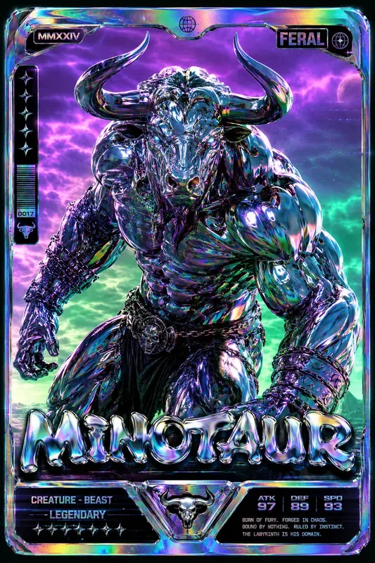 Holographic Y2k Chrome Trading Cards