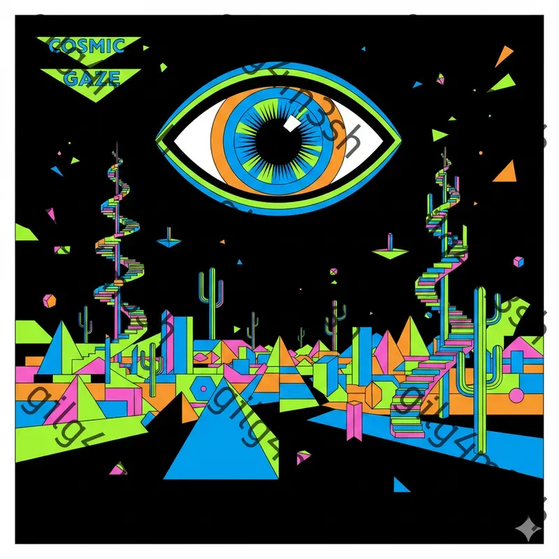 Neon Surreal Vector Art