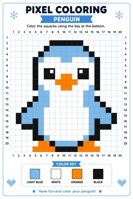 Pixel Animal Coloring Grid Packs