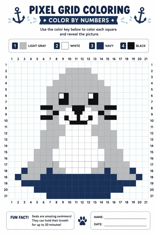 Pixel Animal Coloring Grid Packs