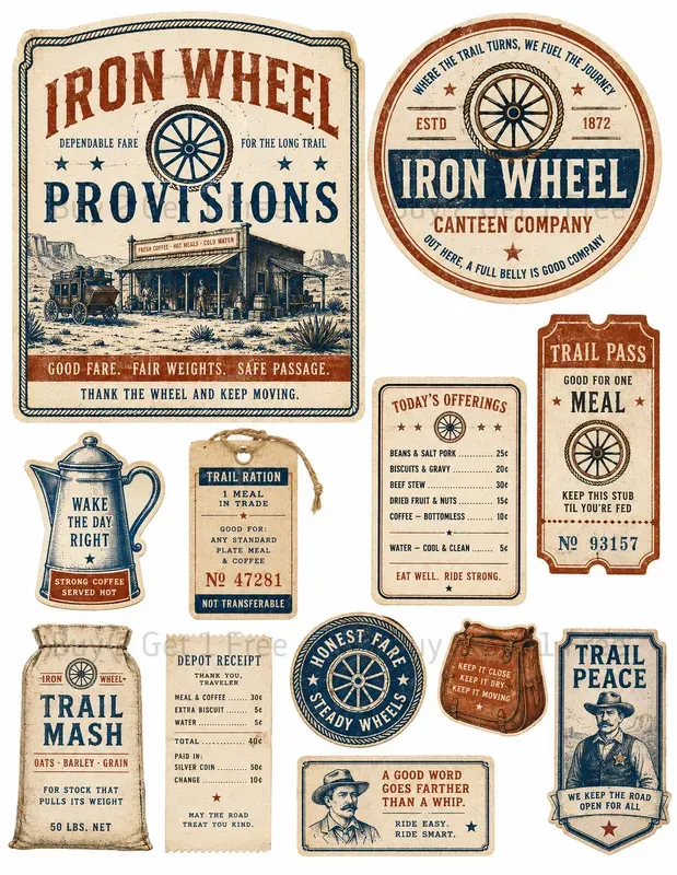 Themed Vintage Commercial Ephemera Sheets
