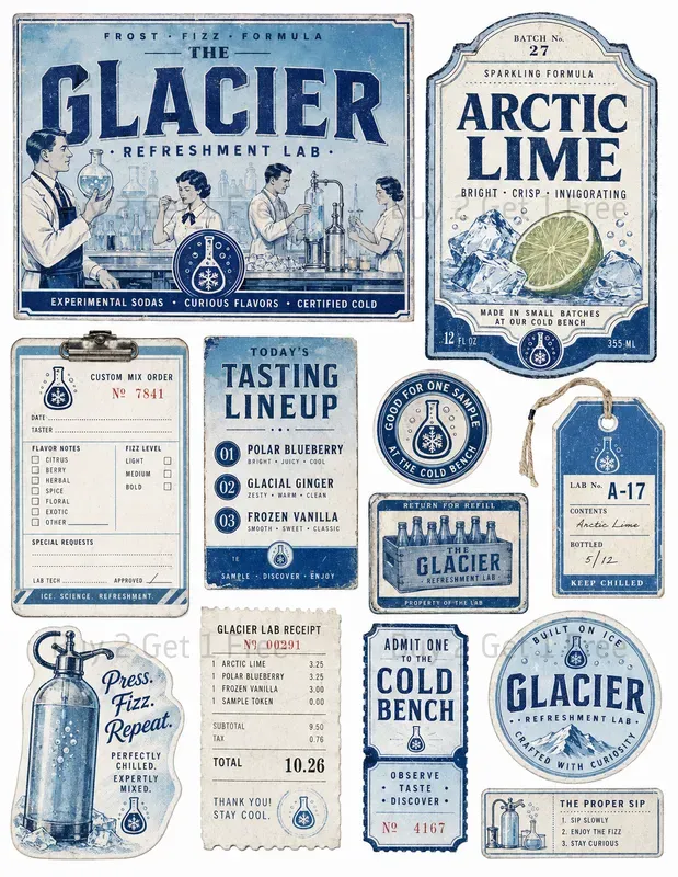 Themed Vintage Commercial Ephemera Sheets