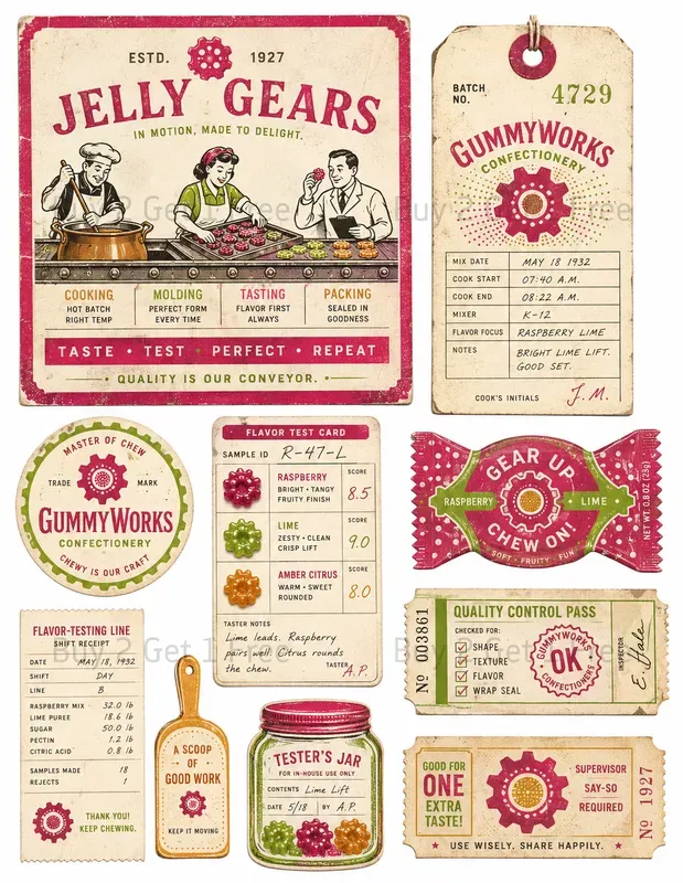 Themed Vintage Commercial Ephemera Sheets
