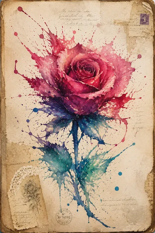 Watercolor Splashes Junk Journal Pages