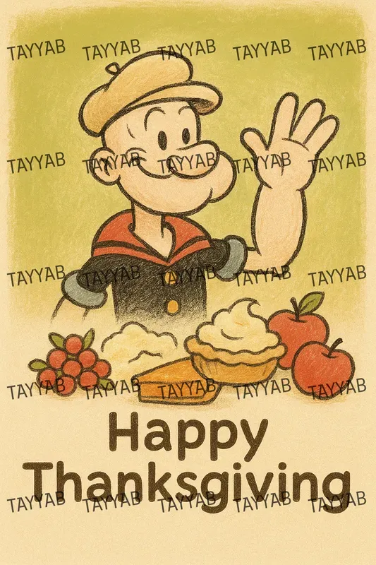 Thanksgiving Cards Sketch Style