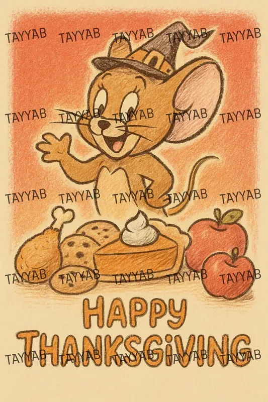 Thanksgiving Cards Sketch Style