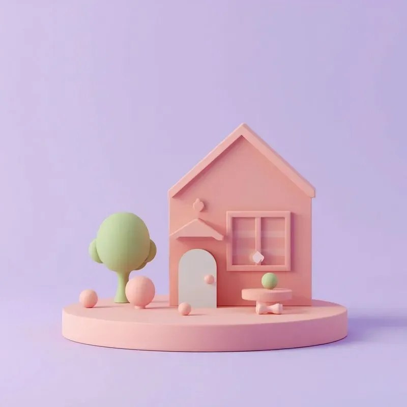 3D Minimalist Clay Real Estate Icons