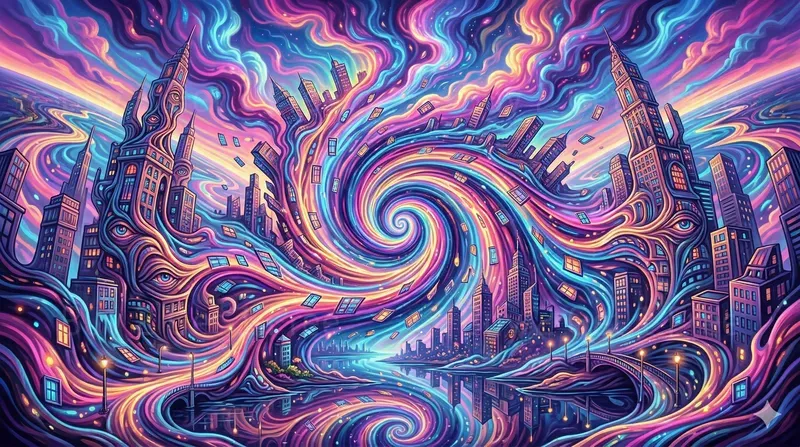 Hypnotic Surreal Color Vortex Art