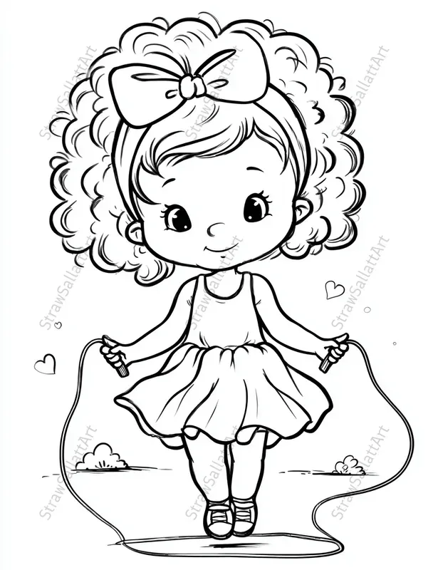 Cute Kids Coloring Book Characters
