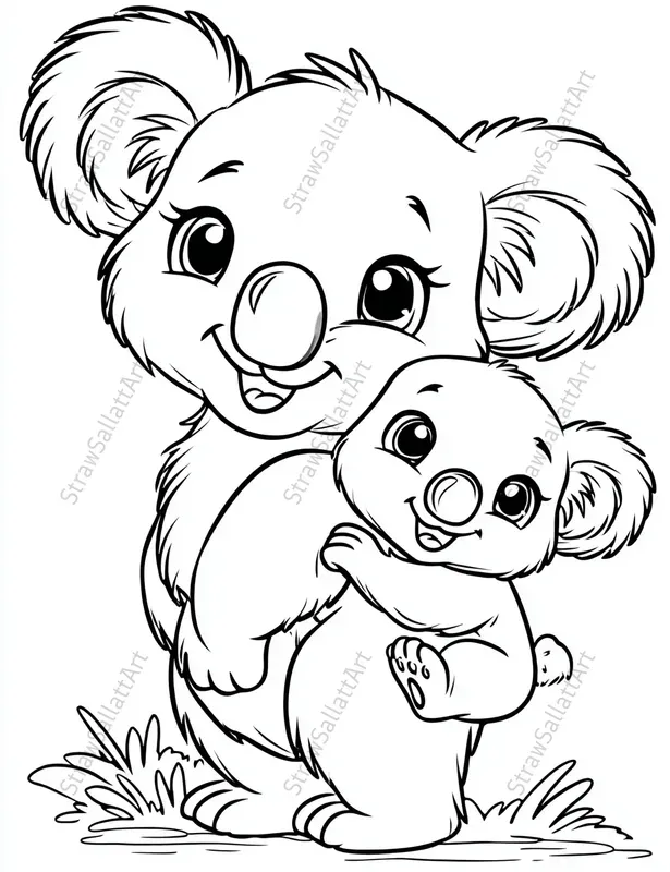 Cute Kids Coloring Book Characters