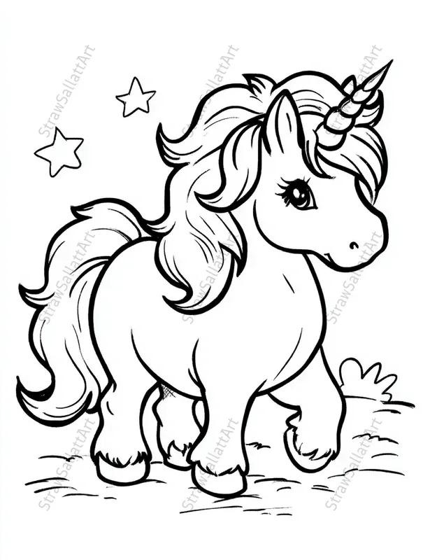 Cute Kids Coloring Book Characters