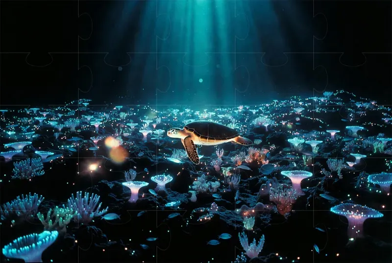 Underwater Bioluminescent Hyperrealism